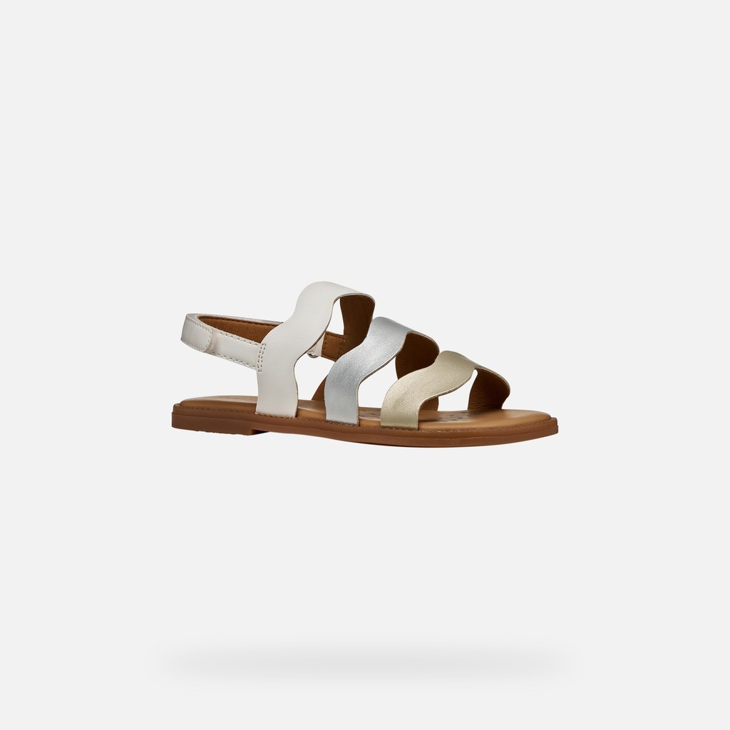 Sandales ouvertes SANDAL KARLY FILLE Blanc/Argent - image number 2 | GEOX