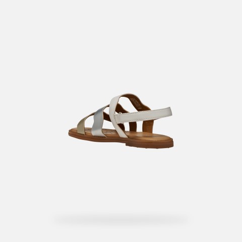 Sandales ouvertes SANDAL KARLY FILLE Blanc/Argent - image number 3 | GEOX