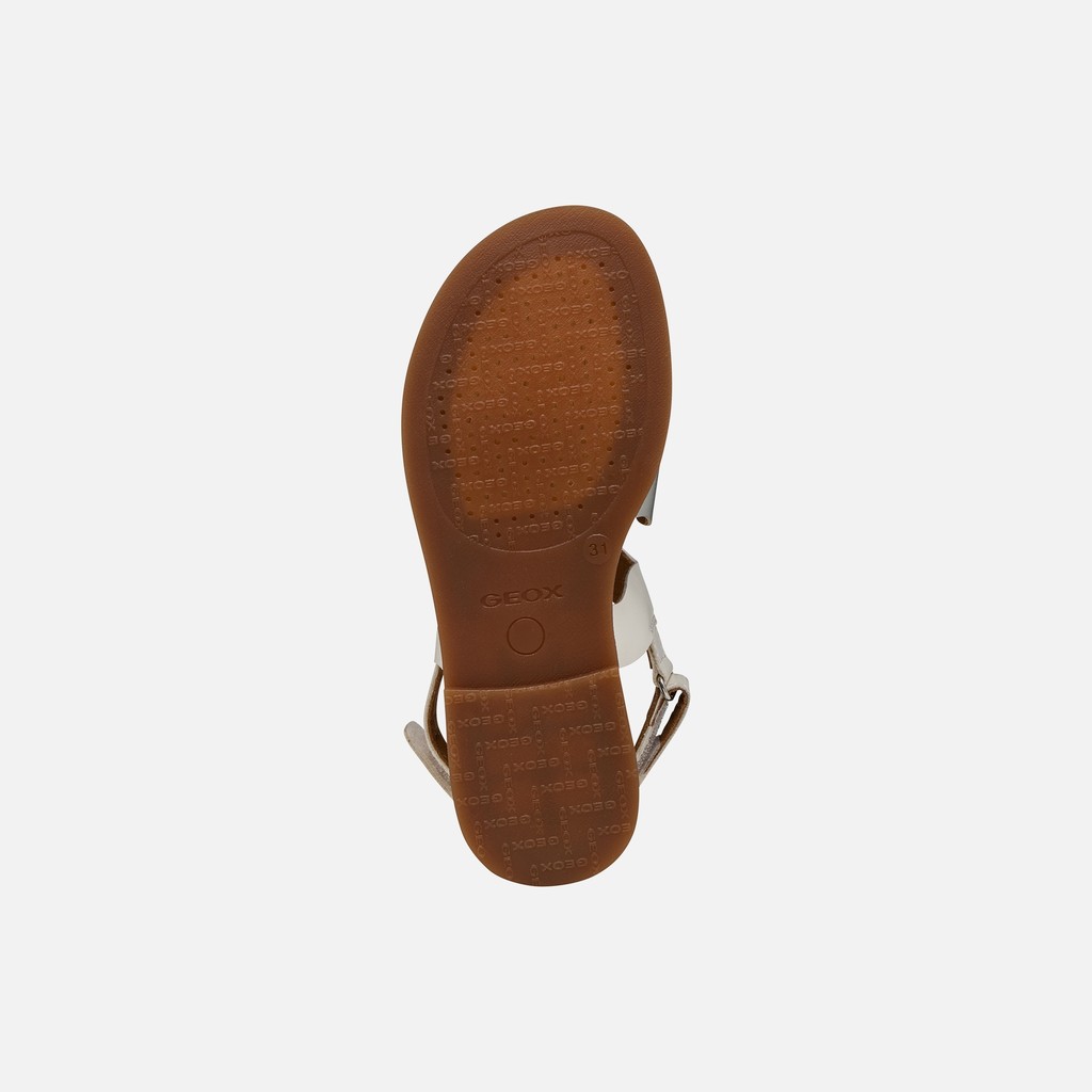 Sandales ouvertes SANDAL KARLY FILLE Blanc/Argent - image number 6 | GEOX