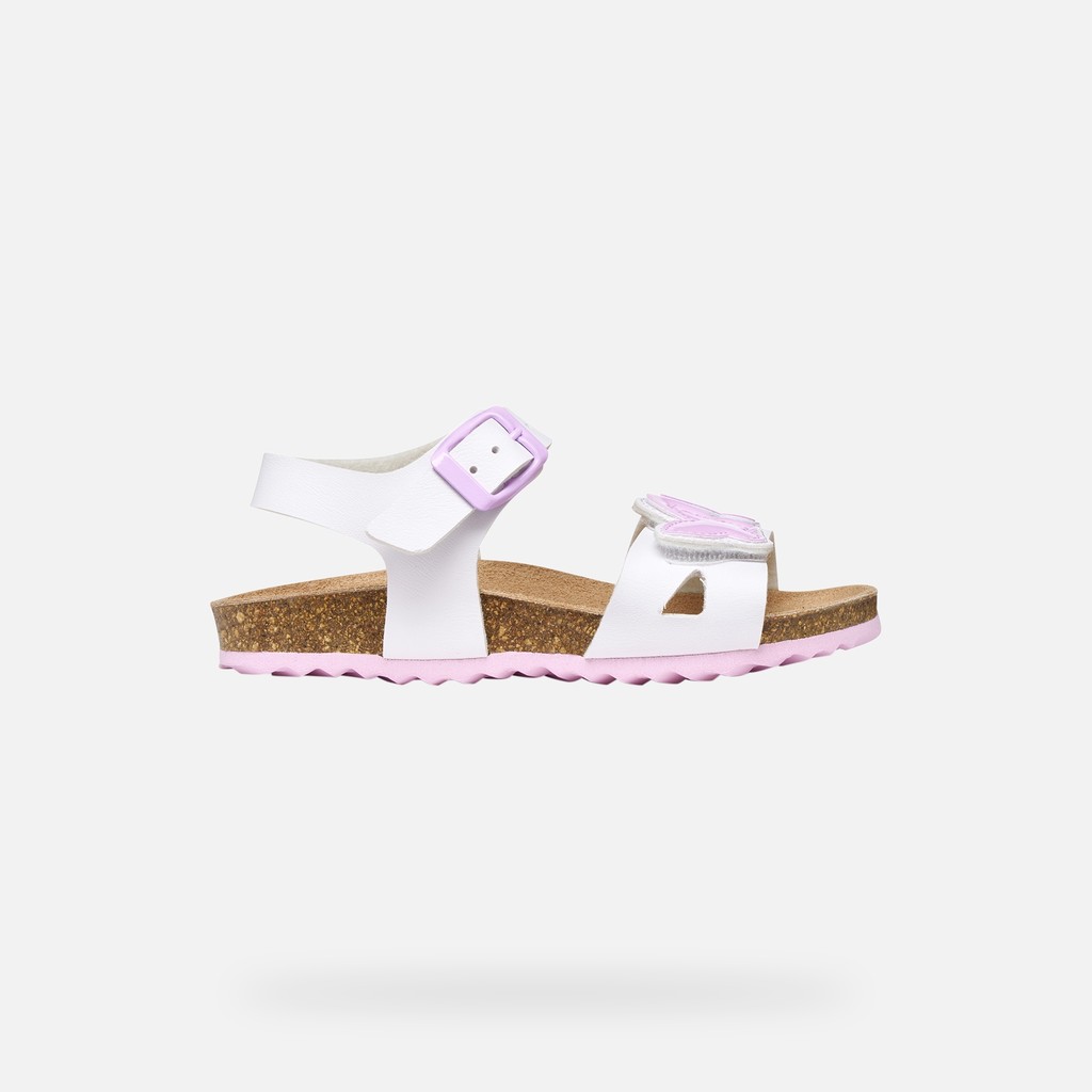 Open sandals ADRIEL GIRL White/Pink - image number 1 | GEOX