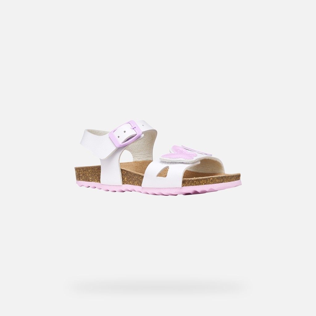 Open sandals ADRIEL GIRL White/Pink - image number 2 | GEOX