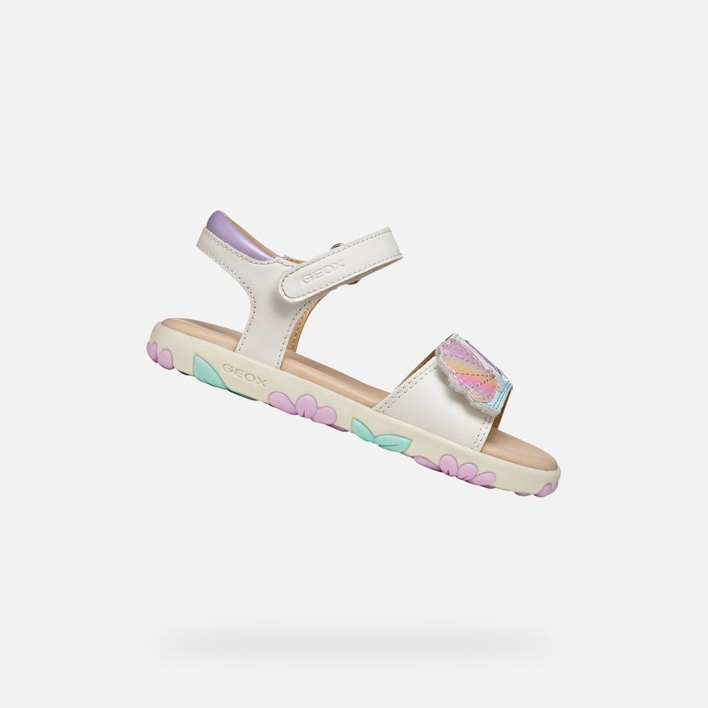 Sandals with straps SANDAL HAITI GIRL White/Light Pink - image number 0 | GEOX