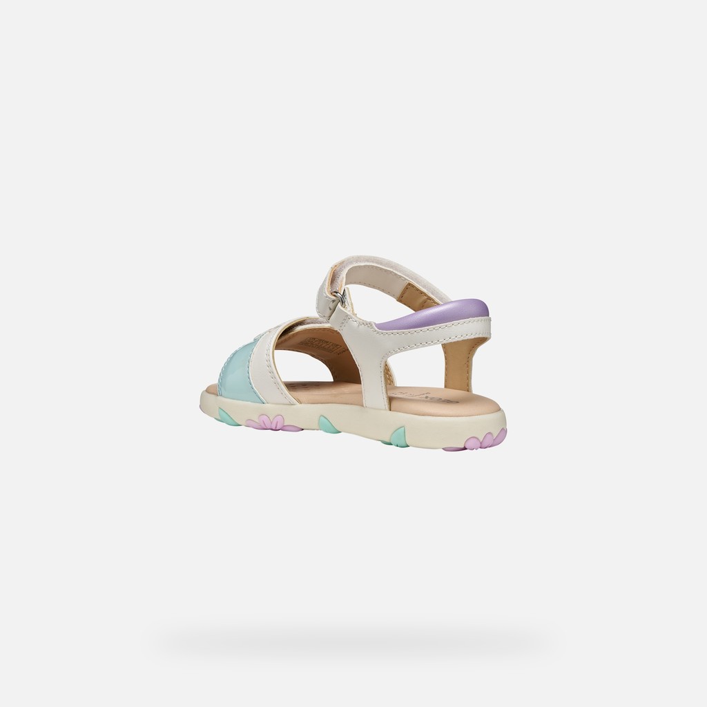 Sandals with straps SANDAL HAITI GIRL White/Light Pink - image number 3 | GEOX