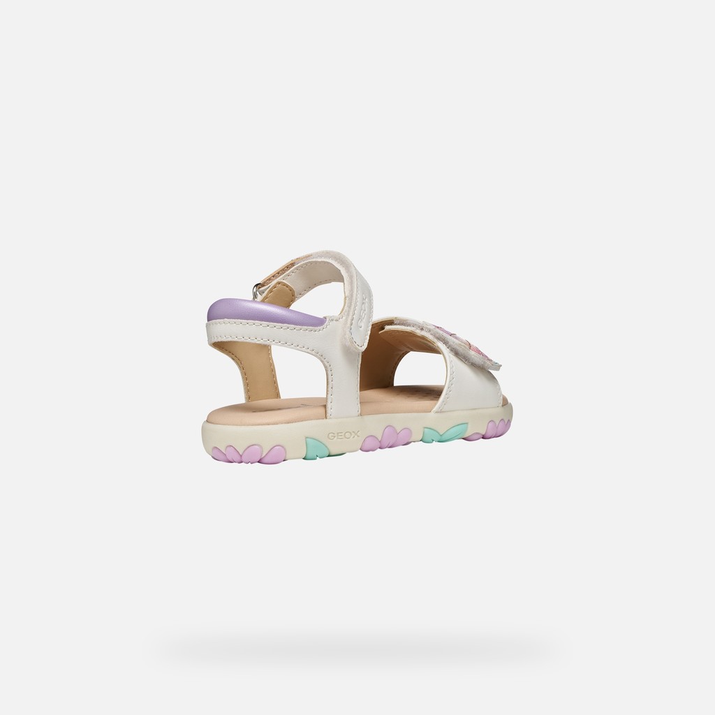 Sandals with straps SANDAL HAITI GIRL White/Light Pink - image number 4 | GEOX