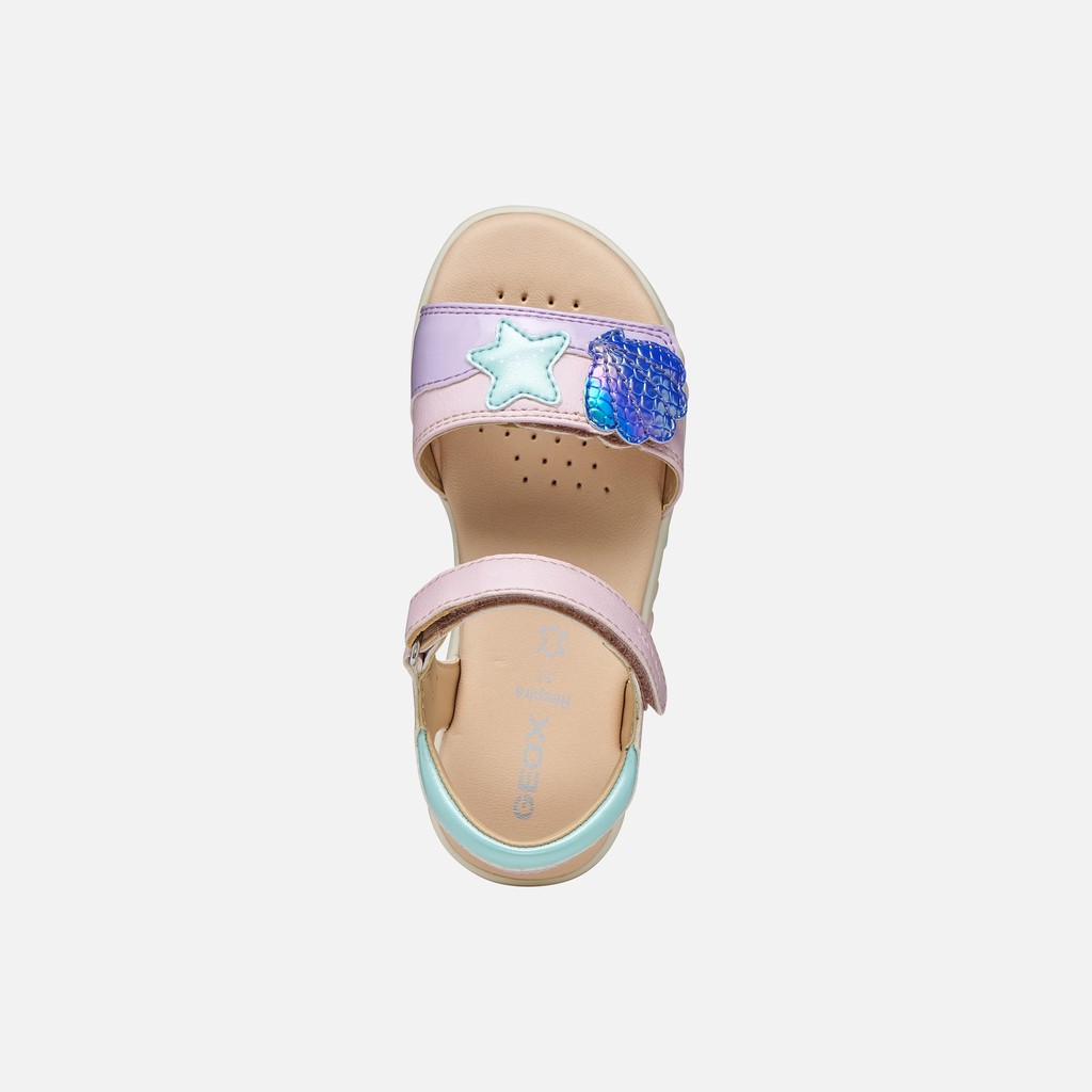 Sandals with straps SANDAL HAITI GIRL Pink/Lilac - image number 5 | GEOX