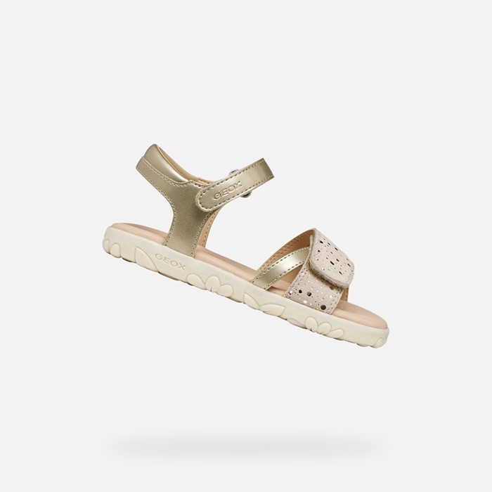 Sandals with straps SANDAL HAITI GIRL Light Gold | GEOX