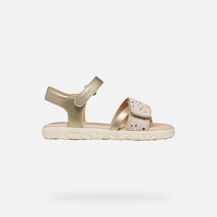 Sandals with straps SANDAL HAITI GIRL Light Gold | GEOX