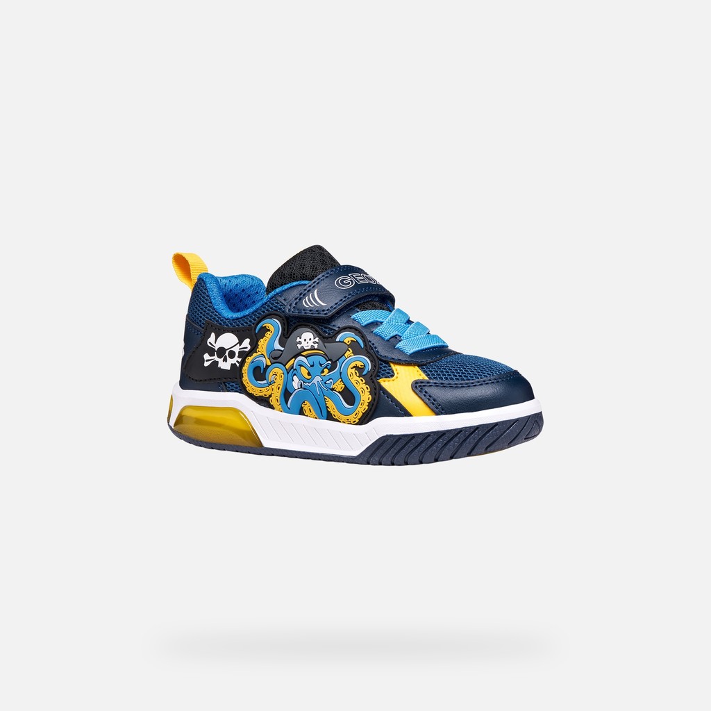 Shoes with lights INEK BOY Navy/Yellow - image number 2 | GEOX
