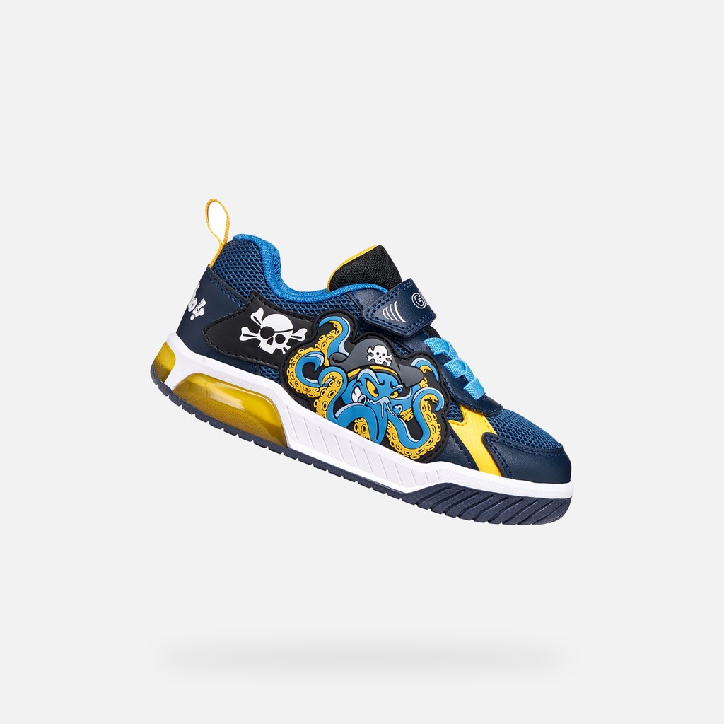 Shoes with lights INEK BOY Navy/Yellow - image number 0 | GEOX
