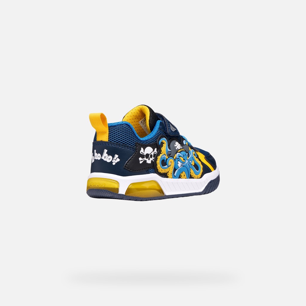 Shoes with lights INEK BOY Navy/Yellow - image number 4 | GEOX