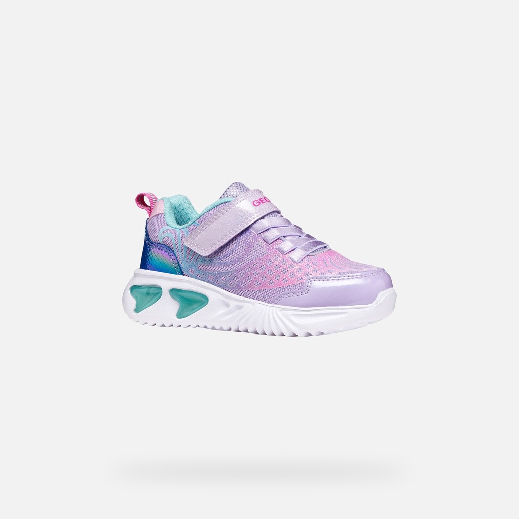 Shoes with lights ASSISTER GIRL Lilac/Watersea - image number 2 | GEOX