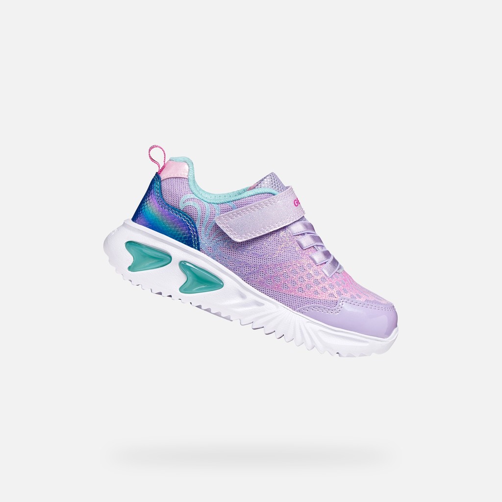 Shoes with lights ASSISTER GIRL Lilac/Watersea - image number 0 | GEOX