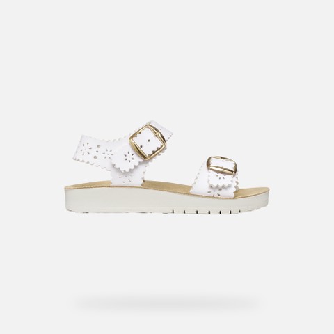 Open sandals SANDAL COSTAREI GIRL White - image number 1 | GEOX