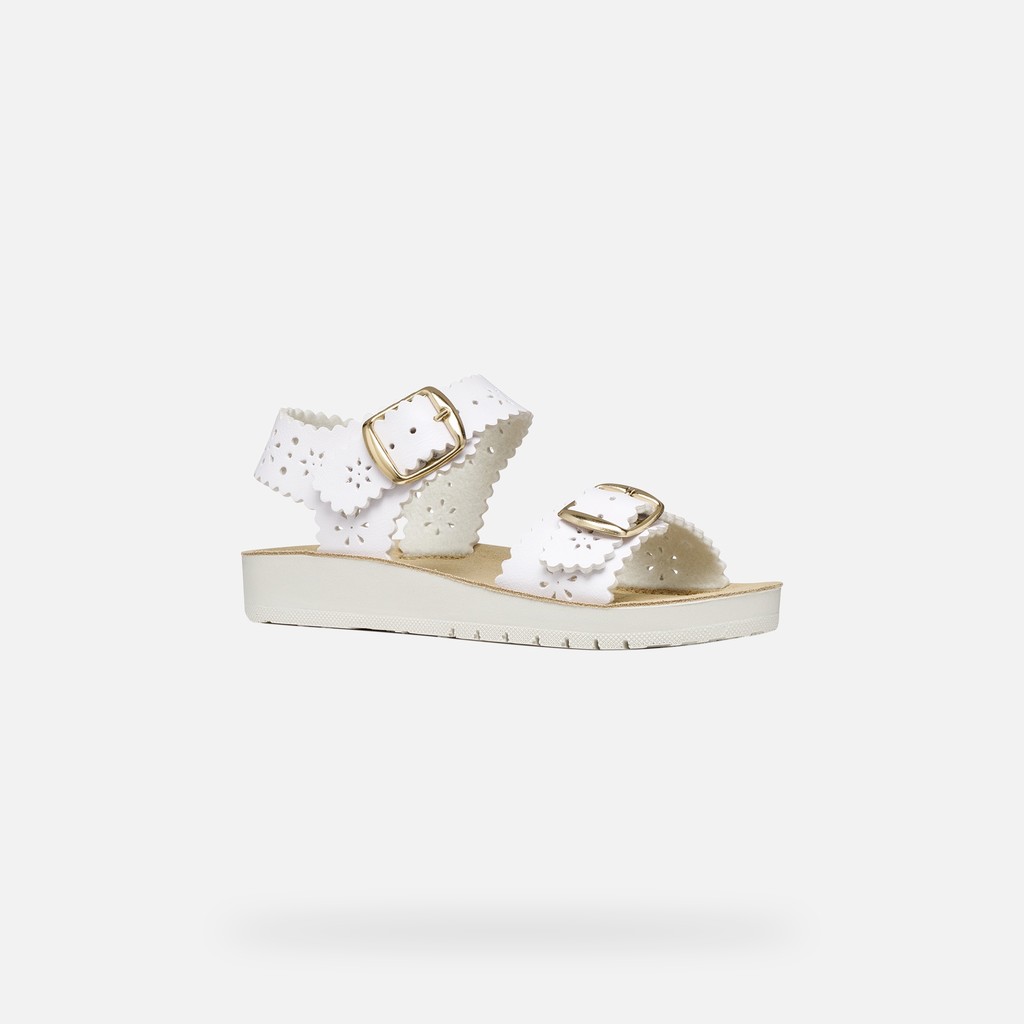 Open sandals SANDAL COSTAREI GIRL White - image number 2 | GEOX