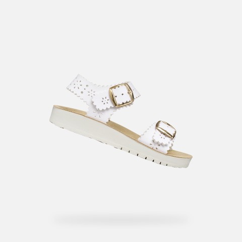 Open sandals SANDAL COSTAREI GIRL White - image number 0 | GEOX