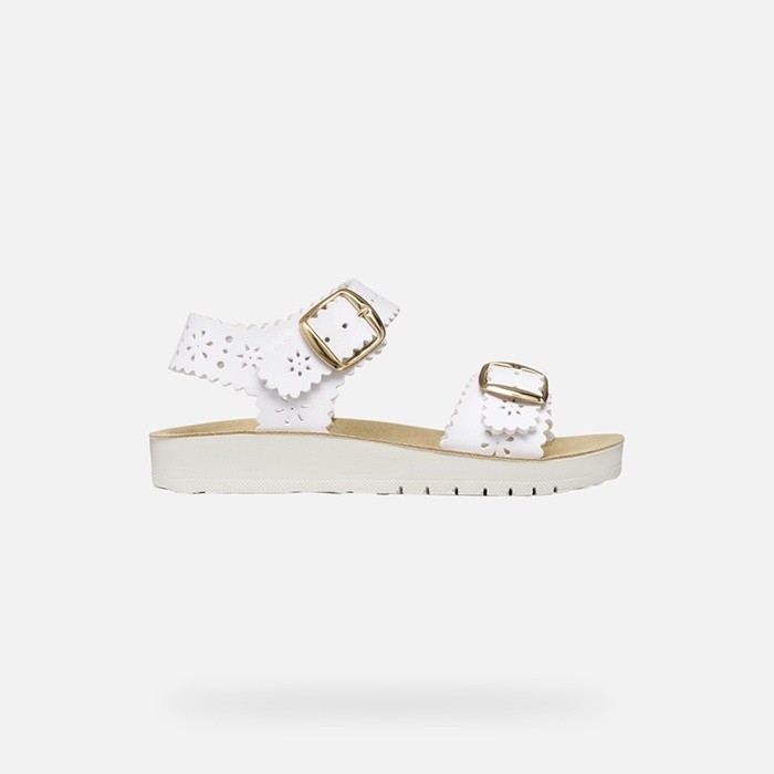 Open sandals SANDAL COSTAREI GIRL White | GEOX