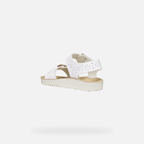 Open sandals SANDAL COSTAREI GIRL White - image number 3 | GEOX