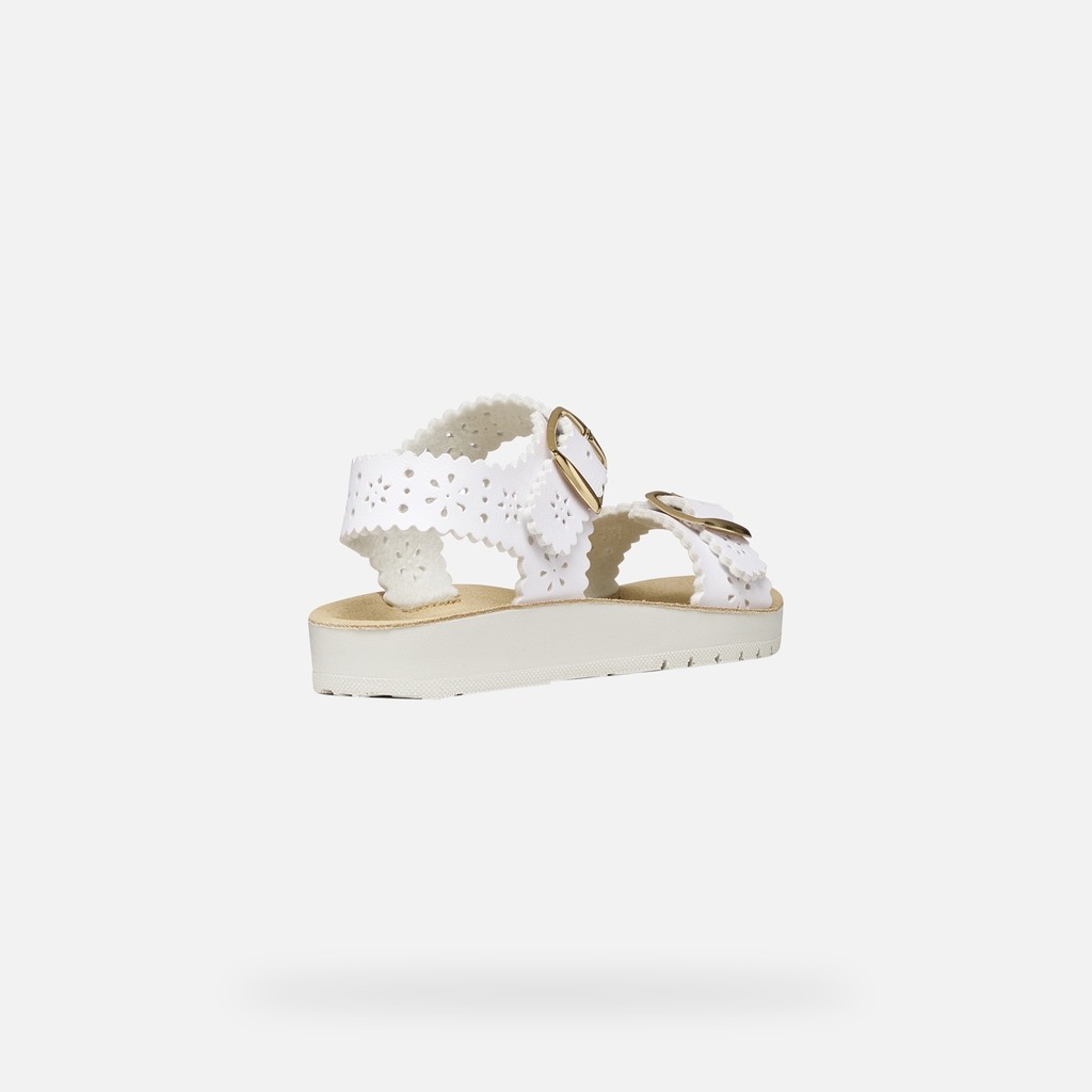 Open sandals SANDAL COSTAREI GIRL White - image number 4 | GEOX