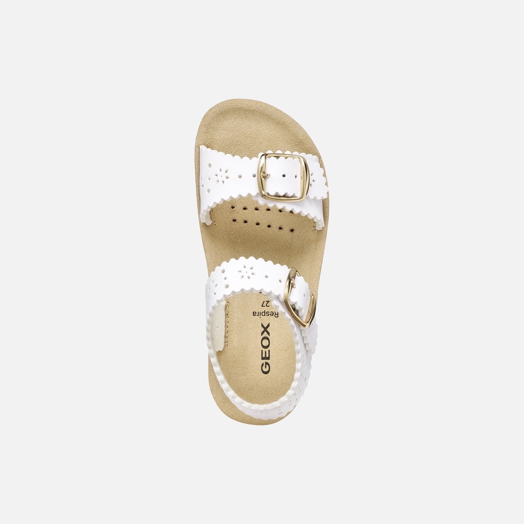 Open sandals SANDAL COSTAREI GIRL White - image number 5 | GEOX