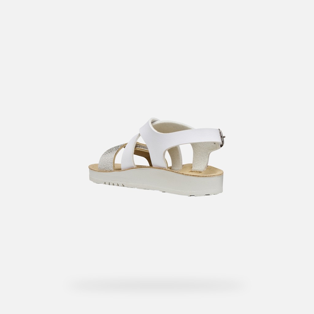 Open sandals SANDAL COSTAREI GIRL White/Silver - image number 3 | GEOX
