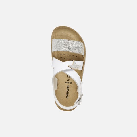 Open sandals SANDAL COSTAREI GIRL White/Silver - image number 5 | GEOX