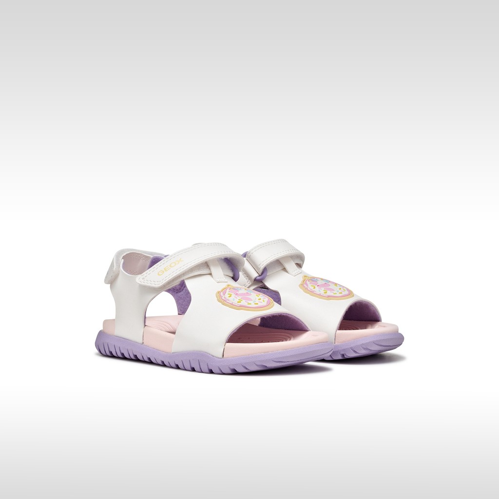 Sandali con strappo SANDAL FUSBETTO   BAMBINA Bianco/Lilla - image number 2 | GEOX