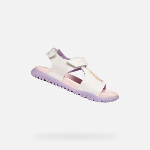 Sandals with straps SANDAL FUSBETTO   GIRL White/Lilac | GEOX