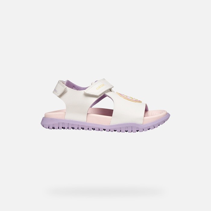 Sandals with straps SANDAL FUSBETTO   GIRL White/Lilac | GEOX
