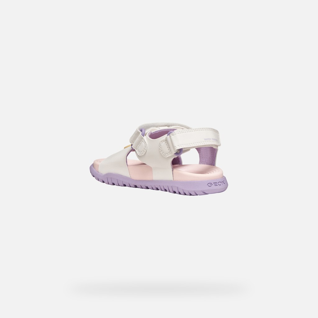 Sandals with straps SANDAL FUSBETTO   GIRL White/Lilac - image number 3 | GEOX