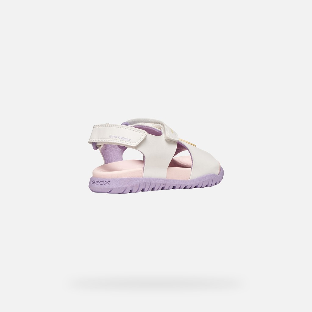 Sandals with straps SANDAL FUSBETTO   GIRL White/Lilac - image number 4 | GEOX