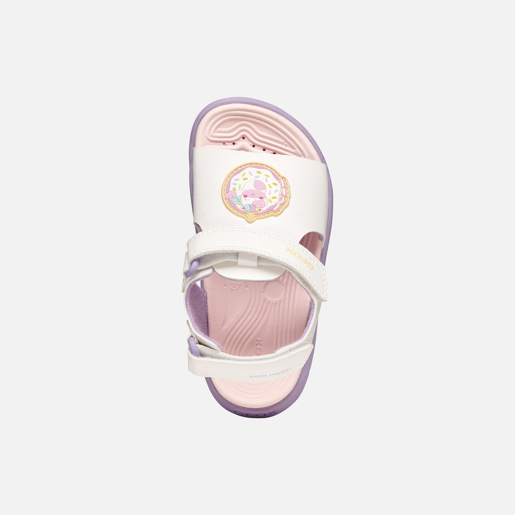 Sandals with straps SANDAL FUSBETTO   GIRL White/Lilac - image number 5 | GEOX