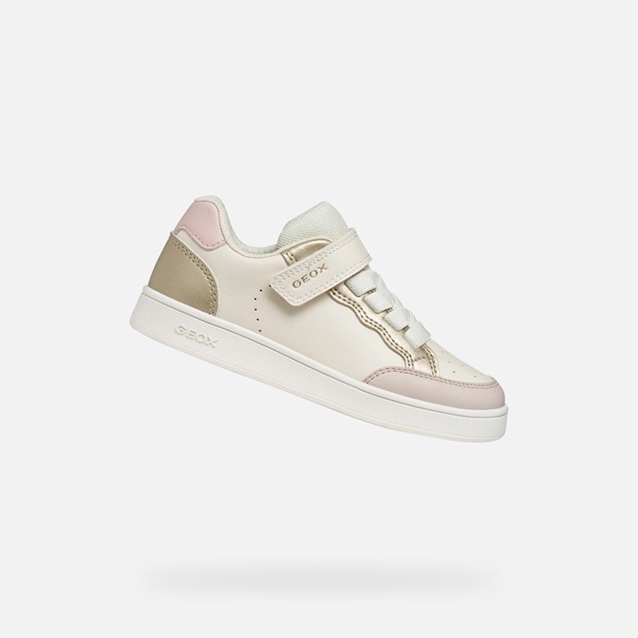 Niedrige Sneakers ECLYPER MÄDCHEN Hellelfenbein/Gold | GEOX