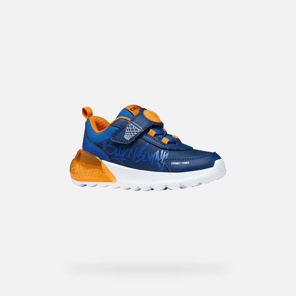 Sneakers Looney Tunes ACTIVART ILLUMINUS GARÇON Bleu marine/Orange - image number 3 | GEOX