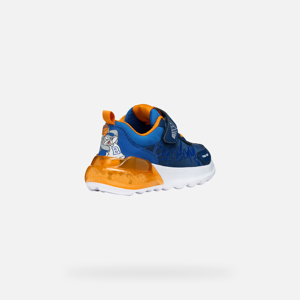 Sneakers Looney Tunes ACTIVART ILLUMINUS GARÇON Bleu marine/Orange - image number 5 | GEOX