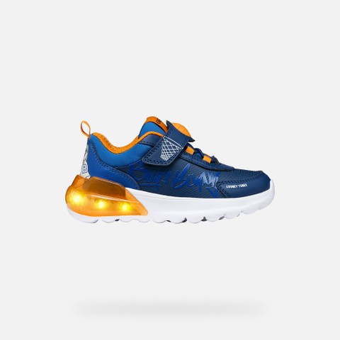 Sneakers Looney Tunes ACTIVART ILLUMINUS GARÇON Bleu marine/Orange - image number 1 | GEOX