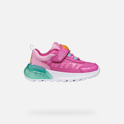Looney Tunes Sneakers ACTIVART ILLUMINUS MÄDCHEN Fuchsia/Wassergrün - image number 2 | GEOX