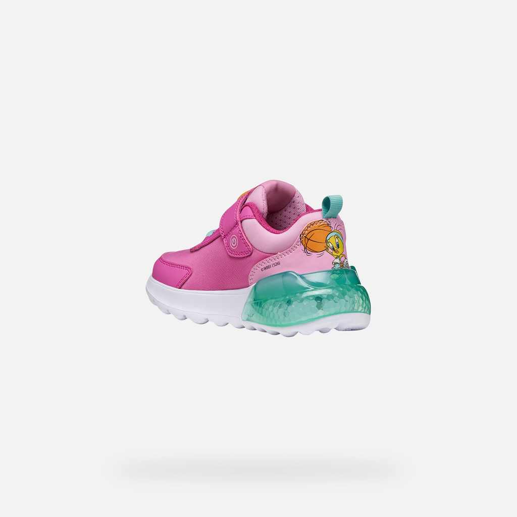Looney Tunes Sneakers ACTIVART ILLUMINUS MÄDCHEN Fuchsia/Wassergrün - image number 4 | GEOX
