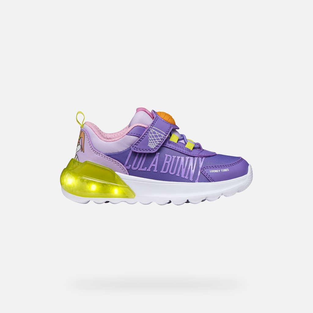 Looney Tunes Sneakers ACTIVART ILLUMINUS GIRL Violet/Acid Green - image number 1 | GEOX