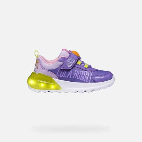 Looney Tunes Sneakers ACTIVART ILLUMINUS GIRL Violet/Acid Green - image number 1 | GEOX