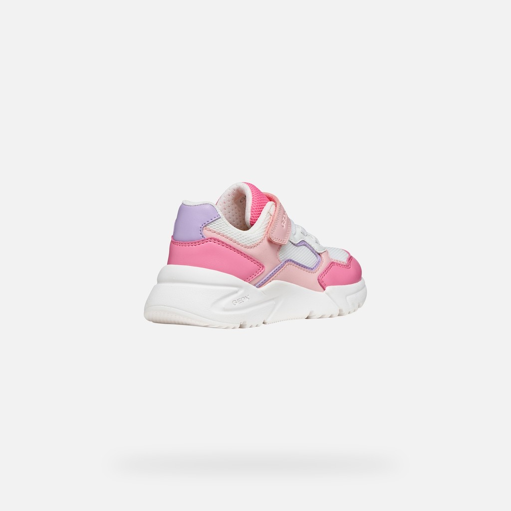 Low top sneakers LOFTUS GIRL Salmon/White - image number 4 | GEOX