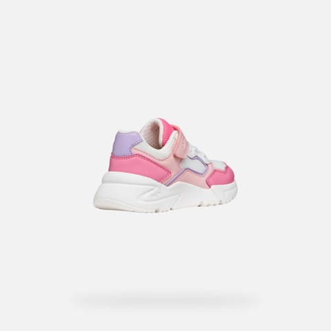 Low top sneakers LOFTUS GIRL Salmon/White - image number 4 | GEOX