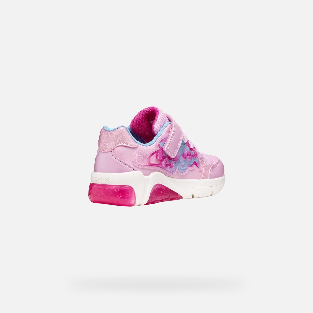 Shoes with lights FADINLIGHT GIRL Pink/Sky - image number 4 | GEOX