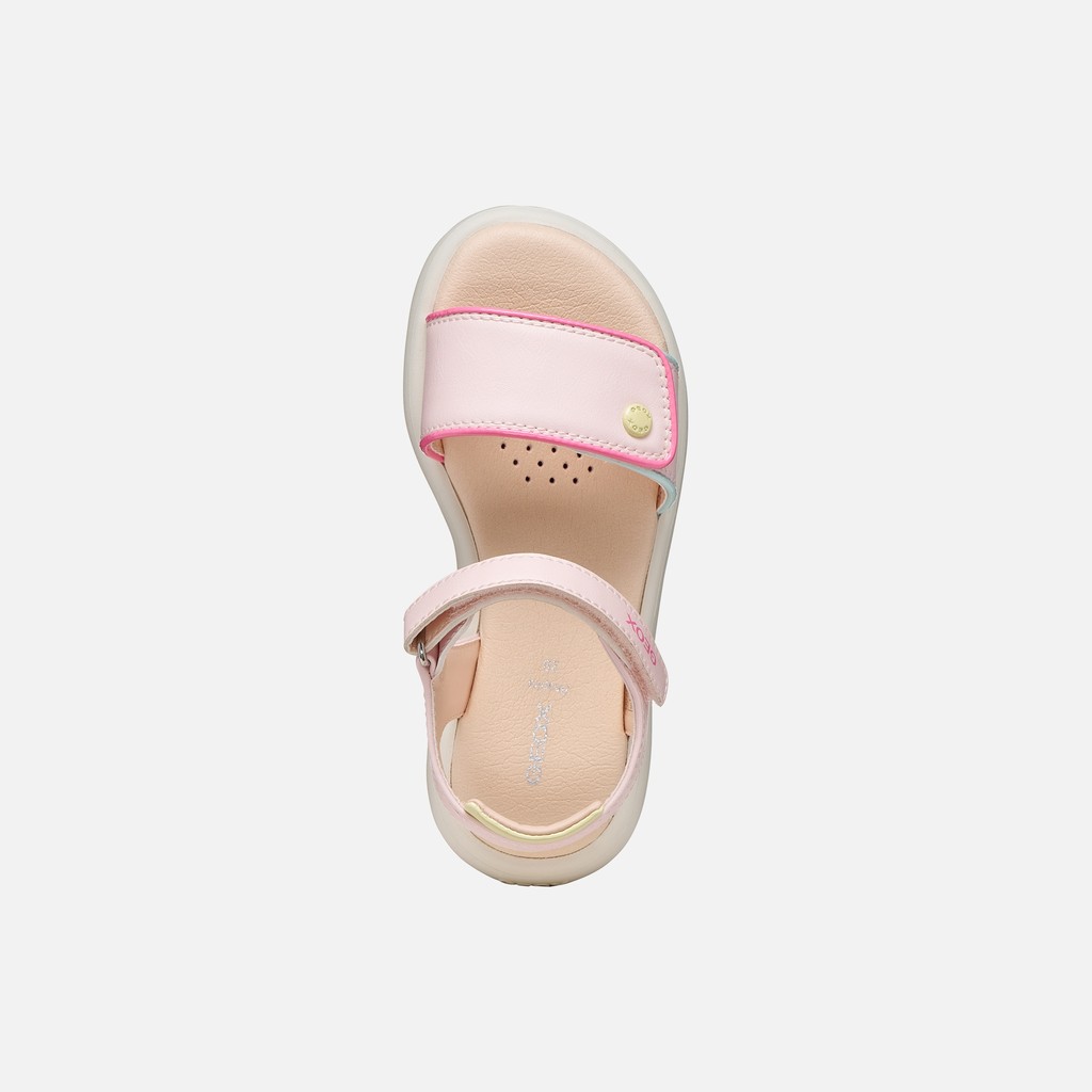 Sandals with straps SANDAL PUFFYPOP GIRL Pink/Multicolor - image number 1 | GEOX