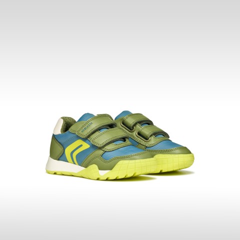 Sneakers with straps RANN-E BOY Avio/Light green - image number 1 | GEOX
