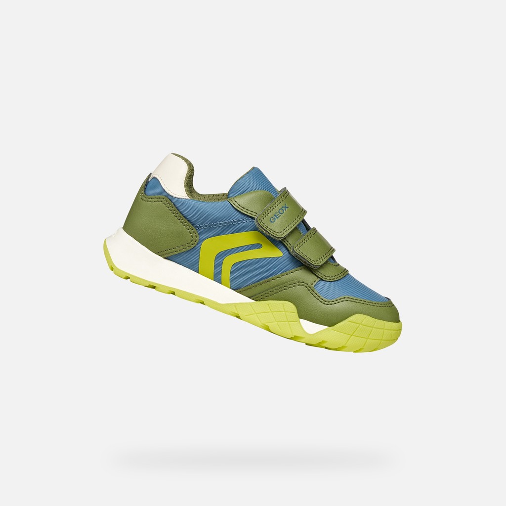 Sneakers with straps RANN-E BOY Avio/Light green - image number 0 | GEOX