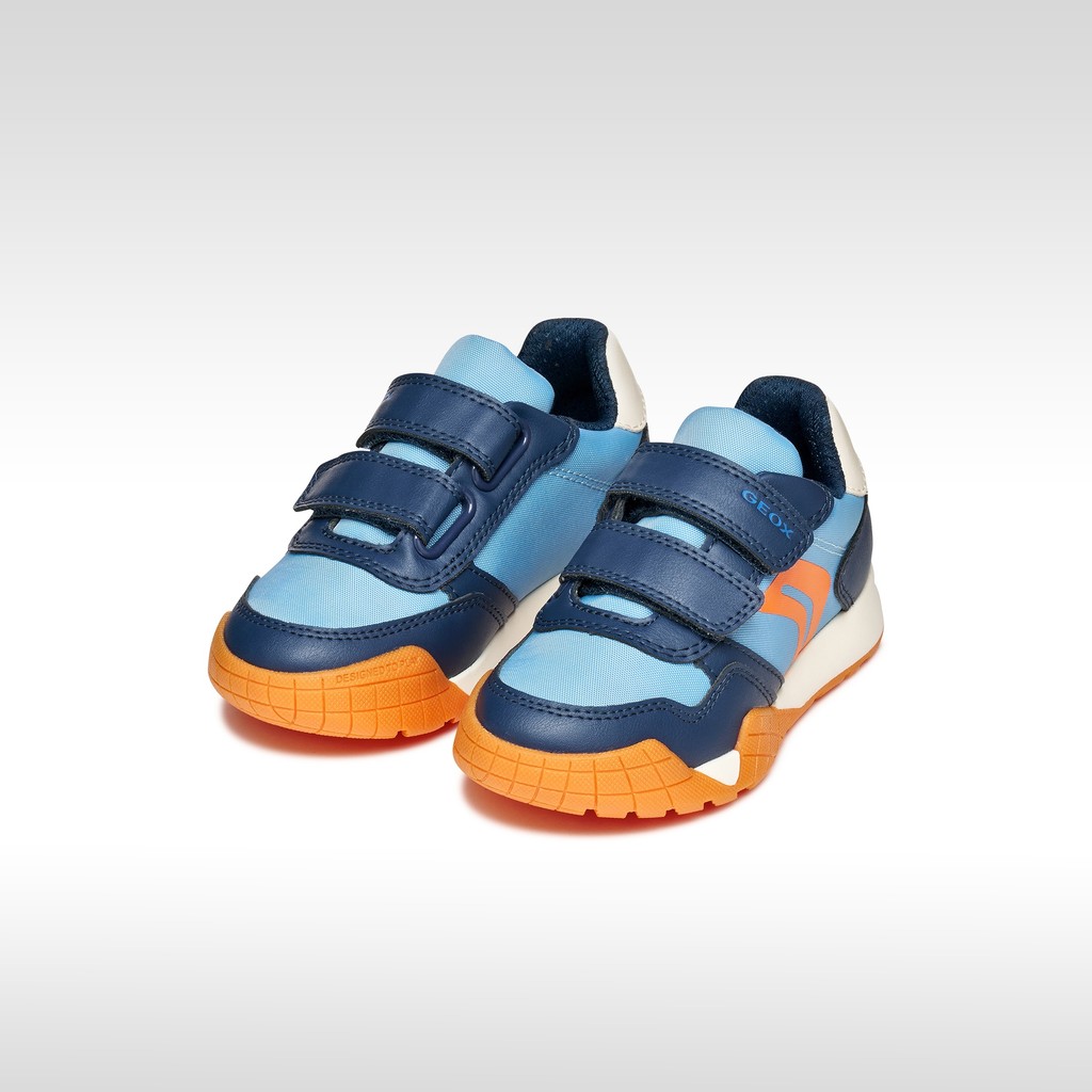 Sneakers with straps RANN-E BOY Light Avio/Light navy - image number 1 | GEOX