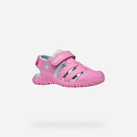 Closed toe sandals S. FUSBETTO PRO   GIRL Dark Pink/Aqua - image number 2 | GEOX
