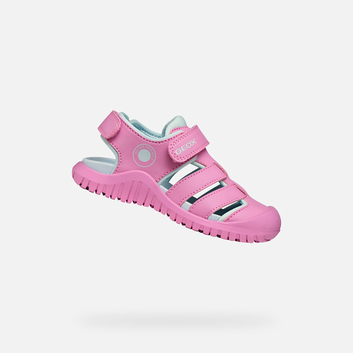 Closed toe sandals S. FUSBETTO PRO   GIRL Dark Pink/Aqua | GEOX