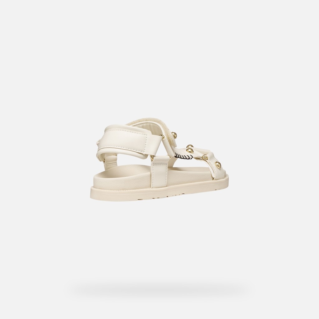 Sandals with straps SANDAL FOAMMENTERA GIRL Light ivory - image number 4 | GEOX