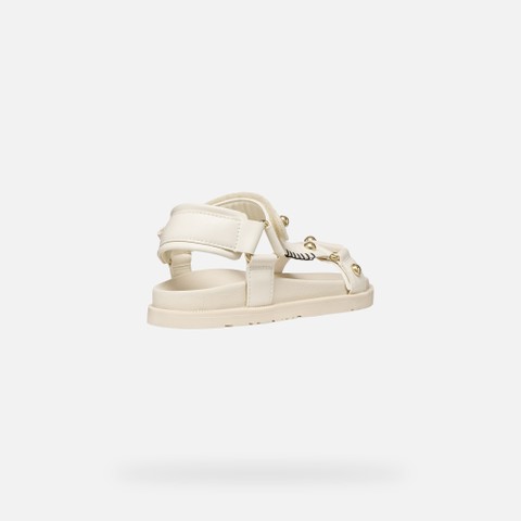 Sandals with straps SANDAL FOAMMENTERA GIRL Light ivory - image number 4 | GEOX